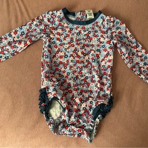 Ruffle butts floral bathing suit